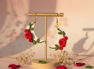 Floral Crescent Earrings