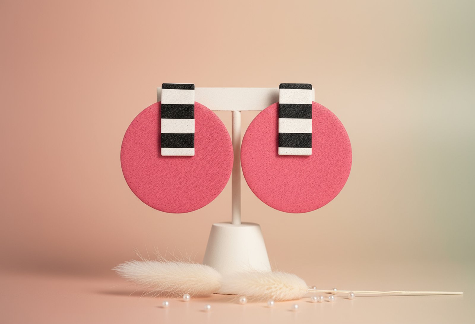 pink-and-monochrome-studs