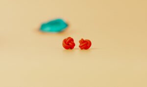 Mommy & Me Red Double Knot Studs