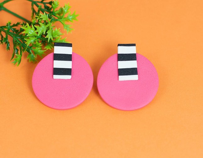 pink-and-monochrome-studs