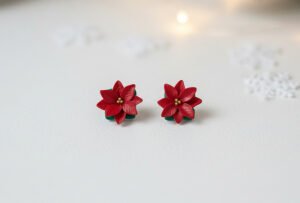 Mini Poinsettia Studs