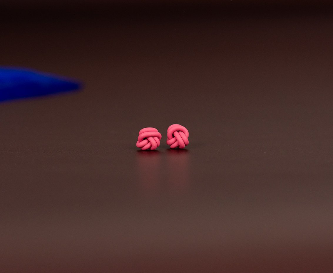 mommy-me-pink-double-knot-studs