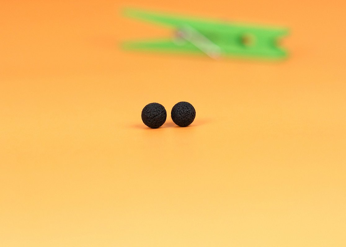 mommy-me-black-furr-ball-studs