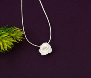 Mini White Rose Pendant