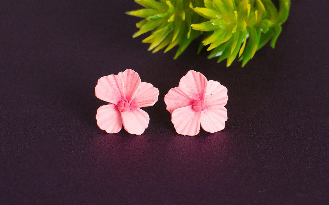 mini-hot-pink-plumeria-studs