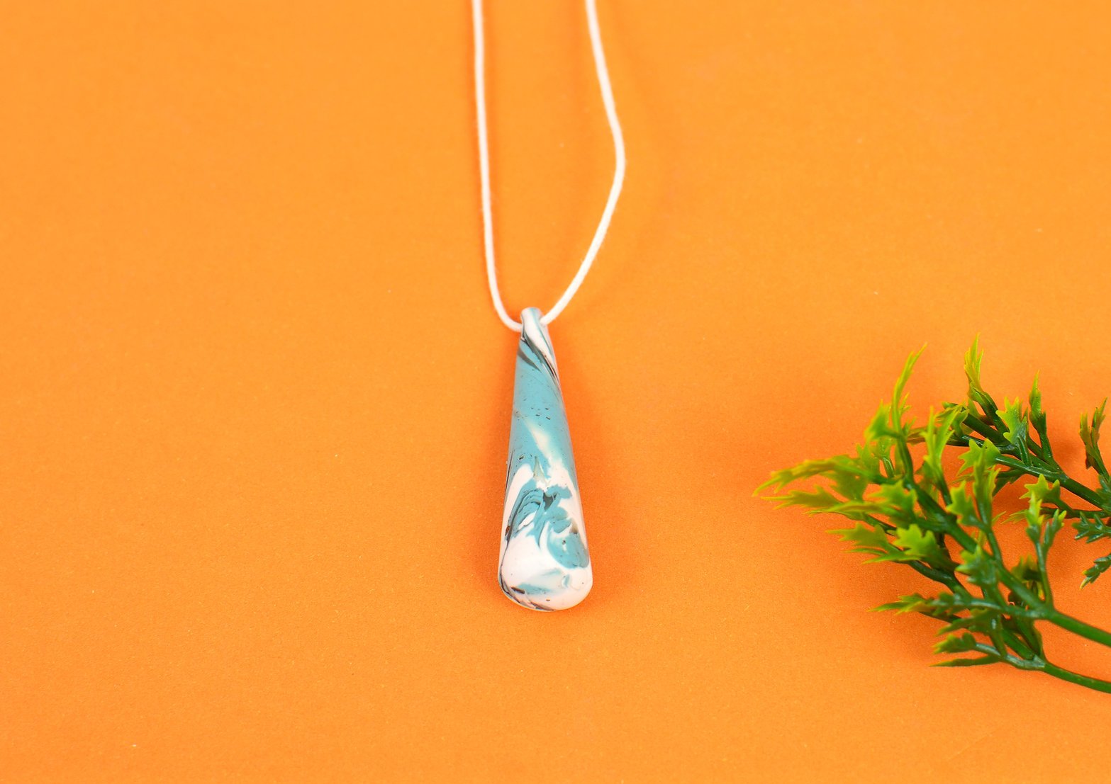 blue-conical-marble-bead-pendant