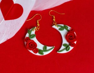 Floral Crescent Earrings